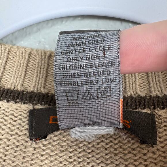 Dockers Men's Size Medium Preppy Long Sleeve Cotton Sweater Brown Colorblock - Picture 4 of 4